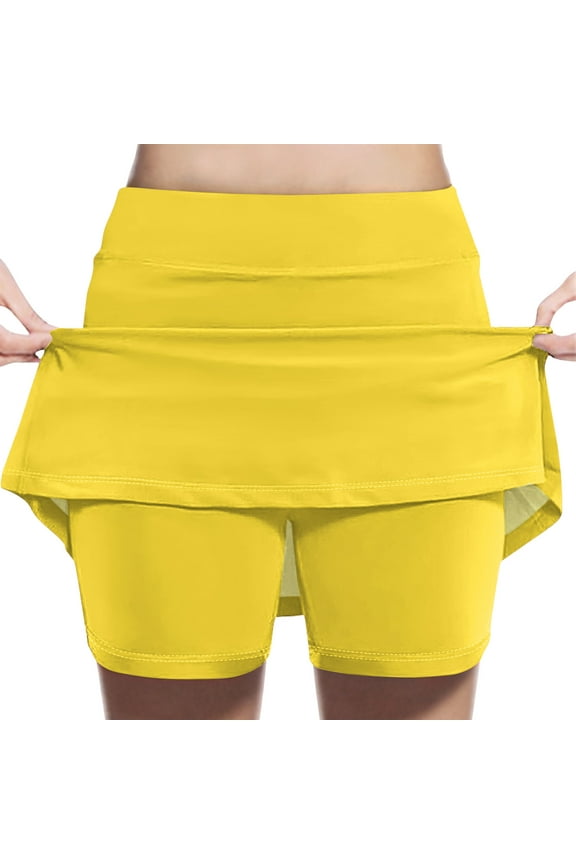 2-13 Years Toddler Girls Skort Solid Color High Waist Running Skirt Casual Sport Skirt for Children