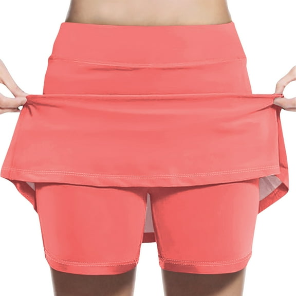 GigrtiJin 2-13 Years Toddler Girls Skort Solid Color Solid Color High Waist Running Skirt Casual Sport Skirt for Children