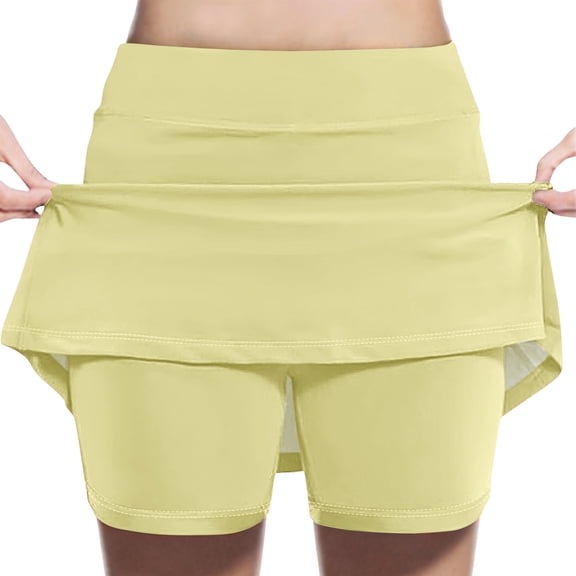 GigrtiJin 2-13 Years Toddler Girls Skort Solid Color Solid Color High Waist Running Skirt Casual Sport Skirt for Children