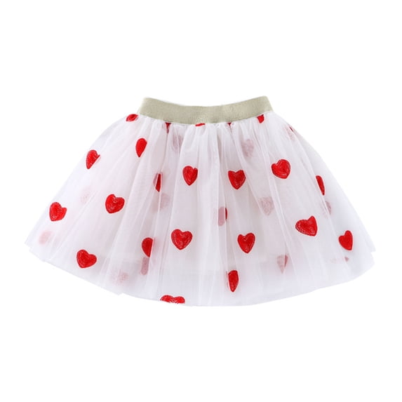 GigrtiJin 2-14 Years Toddler Girls Tulle Skirt Printed Elastic Waisted Sequin Pleated Skirt Party Cute Mesh Lace Skirt