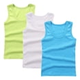 thumbnail image 1 of GigrtiJin 2-14 Years Toddler Kid's Multipack Cotton Tank Tops Solid Color Sleeveless Round Neck Blouse Weatproof Breathable Shirts 3 PC, 1 of 3