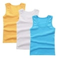 thumbnail image 1 of GigrtiJin 2-14 Years Toddler Kid's Multipack Cotton Tank Tops Solid Color Sleeveless Round Neck Blouse Weatproof Breathable Shirts 3 PC, 1 of 3