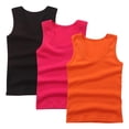 thumbnail image 1 of GigrtiJin 2-14 Years Toddler Kid's Multipack Cotton Tank Tops Solid Color Sleeveless Round Neck Blouse Weatproof Breathable Shirts 3 PC, 1 of 3