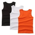 thumbnail image 1 of GigrtiJin 2-14 Years Toddler Kid's Multipack Cotton Tank Tops Solid Color Sleeveless Round Neck Blouse Weatproof Breathable Shirts 3 PC, 1 of 3