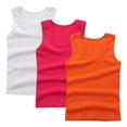 thumbnail image 1 of GigrtiJin 2-14 Years Toddler Kid's Multipack Cotton Tank Tops Solid Color Sleeveless Round Neck Blouse Weatproof Breathable Shirts 3 PC, 1 of 3