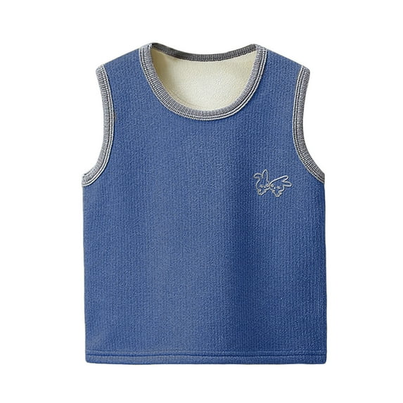 GigrtiJin 2-15 Years Toddler Children Teenager Cotton Vest Solid Color Sleeveless Crew Neck Thermal Casual Tops
