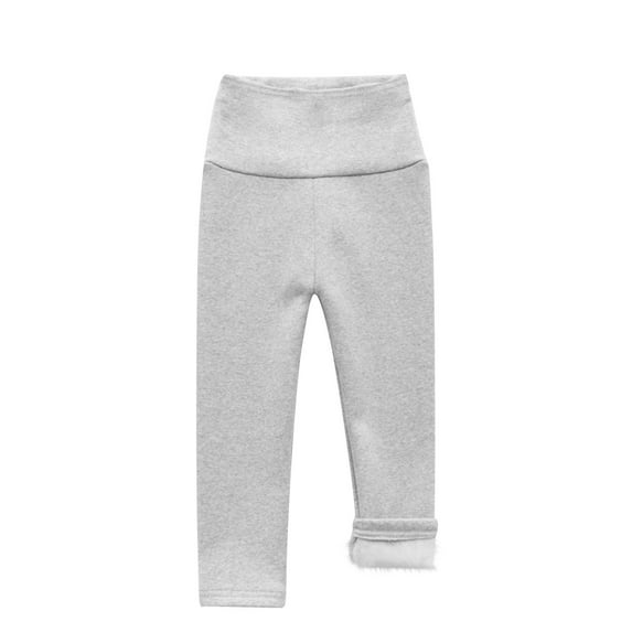 GigrtiJin 2-9 Years Fleece Leggings for Toddler Kids Solid Color High Cut Straight Leg Base Sport Pants Thermal Comfortable Pants