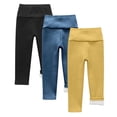 thumbnail image 1 of GigrtiJin 2-9 Years Multipack Leggings for Toddler Little Kids Solid Color Fleece High Waisted Straight Leg Thermal Pants 3 Pack, 1 of 3