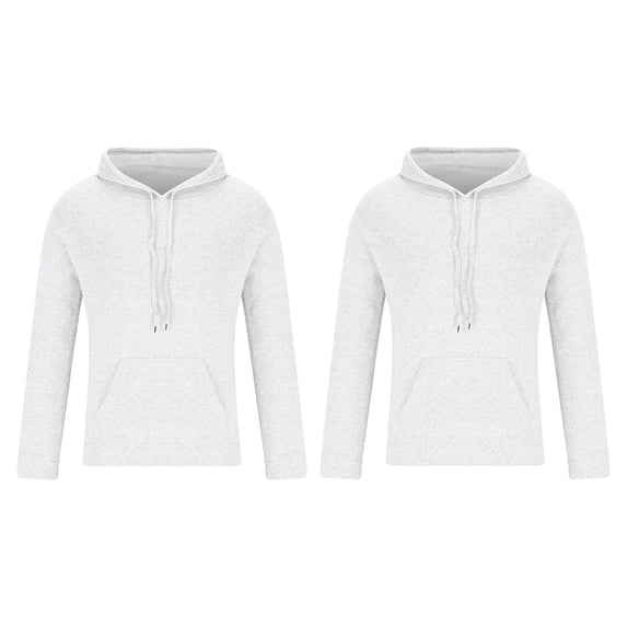 GigrtiJin 2 Pack Men's Casual Hoodies Solid Color Hooded Drawstring Long Sleeve Pullover Pocket Sweatshirt