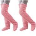thumbnail image 1 of GigrtiJin 2 Pairs Winter Warm Socking Leg Warmers Home Knee Socks Thick Woolen Pant Soft Stretch Socks Fleece Tall Socks, 1 of 3