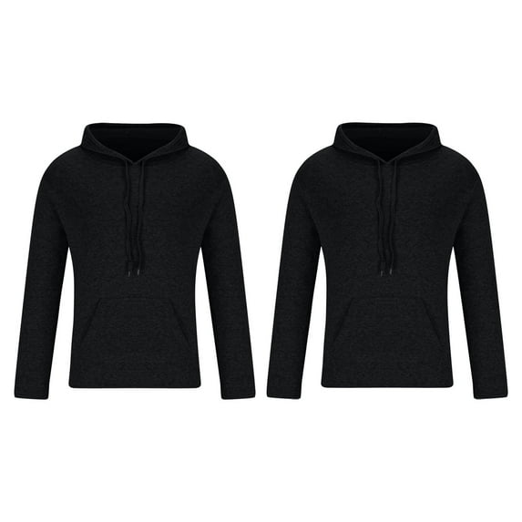 GigrtiJin 2pc Mens Plus Size Sweatshirt Long Sleeved Solid Color Drawstring Hoodie Casual Loose Top with Pockets