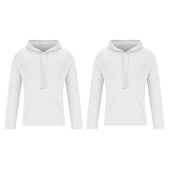 GigrtiJin 2 Pack Men's Casual Hoodies Solid Color Hooded Drawstring Long Sleeve Pullover Pocket Sweatshirt