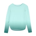 thumbnail image 1 of GigrtiJin 3-12 Years Kids Casual Trendy Tops Gradient Color Round Neck Long Sleeve Slit Shirt Versatile Comfy Blouse, 1 of 7