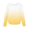 thumbnail image 1 of GigrtiJin 3-12 Years Kids Casual Trendy Tops Gradient Color Round Neck Long Sleeve Slit Shirt Versatile Comfy Blouse, 1 of 7