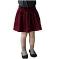 thumbnail image 1 of GigrtiJin 3-13 Years Toddler Girls Corduroy Skirt Solid Color Elastic Waisted Puff Skirt Cute Thermal Half Skirt for Teenagers, 1 of 3