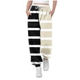 thumbnail image 1 of GigrtiJin 3-14 Years Toddler Sweatpants Color Block Striped Elastic Waisted Drawstring Bottom Cinch Athletic Pants with Pocket, 1 of 6