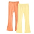 thumbnail image 1 of GigrtiJin 3-16 Years Multipack Cotton Flared Pants for Girls Teens Solid Color Elastic Waisted Straight Leg Slim Pants 2 Pack, 1 of 6