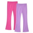 thumbnail image 1 of GigrtiJin 3-16 Years Multipack Cotton Flared Pants for Girls Teens Solid Color Elastic Waisted Straight Leg Slim Pants 2 Pack, 1 of 2