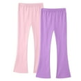 thumbnail image 1 of GigrtiJin 3-16 Years Multipack Cotton Flared Pants for Girls Teens Solid Color Elastic Waisted Straight Leg Slim Pants 2 Pack, 1 of 7