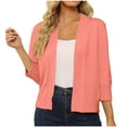 thumbnail image 1 of GigrtiJin 3/4 Sleeves Cardigan Sweaters for Womens Casual Open Front Knit Tops Outwear Cozy Solid Color Coats, 1 of 5