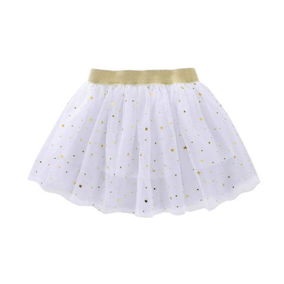 GigrtiJin 3-9 Years Toddler Girls Tulle Skirt Solid Color Elastic Waisted Sequin Pleated Skirt Party Cute Mesh Lace Skirt