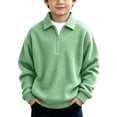 thumbnail image 1 of GigrtiJin 3T-14T Kids Quarter Zip Sweatshirts V Neck Collared Long Sleeve Sweatshirts Fall Winter Stretch Sweatshirts, 1 of 6