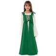 thumbnail image 1 of GigrtiJin 4-10 Years Girls Princess Dress Color Block Off Shoulder Flare Sleeve Ruffled Suspender Dress Trendy Casual Maxi Dress, 1 of 6