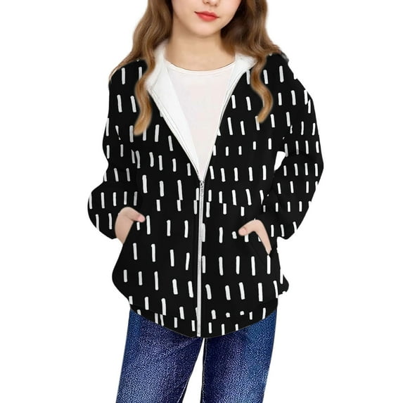 GigrtiJin 4-12 Years Children's Jacket Printed Long Sleeve Full Zipper Hooded Outwear with Pocket Trendy Casual Sport Hoodies