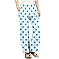 thumbnail image 1 of GigrtiJin 4-14 Years Kids Teens Causal Pants Polk Dot Printed Elastic Waisted Straight Leg Pants Trendy Sport Pants, 1 of 7
