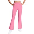 thumbnail image 1 of GigrtiJin 5-16 Years Girl's Teen's Fleece Yoga Pants Solid Color Elastic Waisted Slim Flare Pants Thermal Straight Leg Pants, 1 of 7