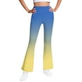 thumbnail image 1 of GigrtiJin 5-16 Years Girl's Teenager's Fleece Flare Pants Gradient Color Elastic Waisted Straight Leg Yoga Pants, 1 of 6