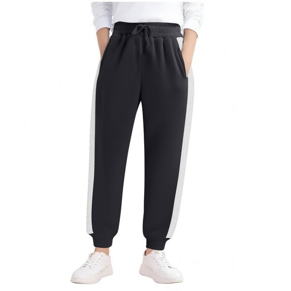 GigrtiJin 5-16 Years Kids Cotton Sweatpants Solid Color Elastic Waisted Drawstring Bottom Cinch Jogger Athletic Pants with Pocket