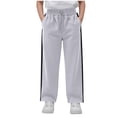 thumbnail image 1 of GigrtiJin 5-16 Years Kids Cotton Sweatpants Solid Color Elastic Waisted Drawstring Jogger Athletic Long Pants with Pocket, 1 of 5