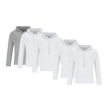 GigrtiJin 5pc Men's Hooded Sweatshirts Pullover Long Sleeves Casual Hoodies Solid Color Sweatshirt with Pocket