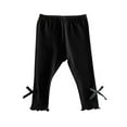 thumbnail image 1 of GigrtiJin 6 Months-4 Years Newborn Infant Cotton Pants Solid Color Elastic Waisted Ruffle Bottom Casual Pants with Bow Ribbon, 1 of 7