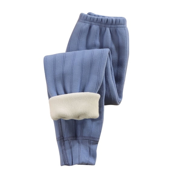 GigrtiJin 7-16 Years Big Kids Teens Ribbed Fleece Pants Solid Color Elastic Waisted Straight Leg Pants Thermal Leggings