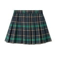 thumbnail image 1 of GigrtiJin 9-16 Years Children Teens Cotton Pleated Skirt Plaid Printed Elastic Waisted Half Skirt Preppy Casual Uniform Skirt for Girls, 1 of 3