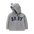 thumbnail image 1 of GigrtiJin 9 Months-3 Years Infant Baby Hoodies Letter Printed Bear Hooded Long Sleeve Zipper Jacket with Pocket for Toddler, 1 of 3