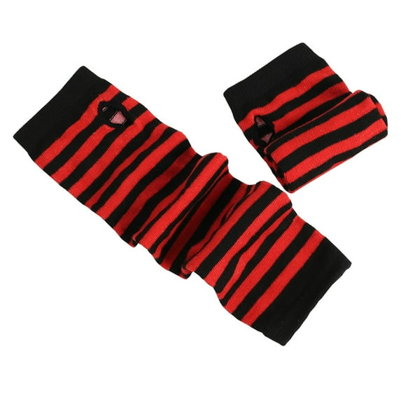GigrtiJin Arm Warmers for Women Striped Fingerless Elbow Length Mittons Outdoor Casual Gloves