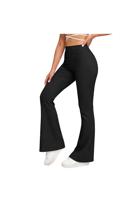 Athletic Pants for Womens Slimming Workout Bell Bottom Pants High Waisted Casual Butt Lift Gym Yoga Legging for Womens