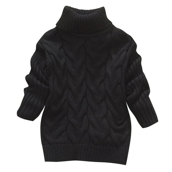 GigrtiJin Baby Boys Girls Sweaters Knit Cable Turtleneck Soft Warm Sweater Children's Solid Color Sweater Tops