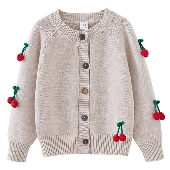 GigrtiJin Baby Girls Button up Cardigan Sweater Long Sleeved Knitted Comfy Cute Jacket Fashion Loose Casual Coat