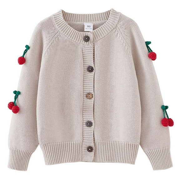 GigrtiJin Baby Girls Button up Cardigan Sweater Long Sleeved Knitted Comfy Cute Jacket Fashion Loose Casual Coat