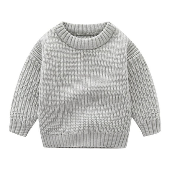 GigrtiJin Babys Toddler Knitting Cotton Blouse Solid Color Crew Neck Long Sleeve Blouse Tops 6 Months-5 Years
