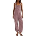 thumbnail image 1 of GigrtiJin Baggy Corduroy Overall for Women Loose Wide Leg Jumpsuit Barrel Pant Cute Adjustable Bib Overalls with Pocket, 1 of 8