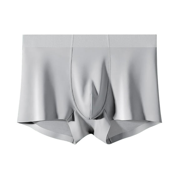 GigrtiJin Big and Tall Cotton Boxer Underwear for Men Solid Color Oversized Mid Cut Seamless Pouch Underpants Comfort Cooling Trunks Briefs