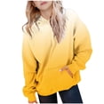 thumbnail image 1 of GigrtiJin Boy's and Girl's Hooded Sweatshirt Gradient Color Long Sleeve Pocket Crew Neck Hoodies Trendy Cute Tops, 1 of 7