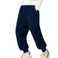thumbnail image 1 of GigrtiJin Boys Teens Cotton Athletic Pants Solid Color Thicken Elastic Waisted Cinch Bottom Sweatpants 3-13 Years, 1 of 5