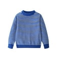thumbnail image 1 of GigrtiJin Boys and Girls Cotton Tops Crew Neck Long Sleeve Base Striped Sweater Thermal Knitted Blouse for Kids 4-14 Years, 1 of 3