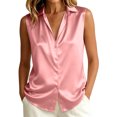 thumbnail image 1 of GigrtiJin Button Down Tank Tops for Womens Satin Collared Sleeveless Button Down Shirts Dressy Casual Loose Tank Tops for Womens, 1 of 4